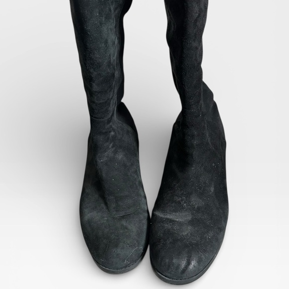 Stuart Weitzman 5050 over-the-knee boots in black suede with a stretch back - Picture 6 of 10